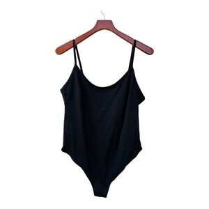 H&M Black Ribbed Bodysuit/ Bathing Suit Sz XL